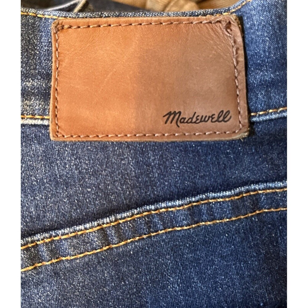 Madewell High Riser Skinny Raw Hem Stretch Denim Jeans Womens 6/28 Blue Classic - Picture 5 of 7